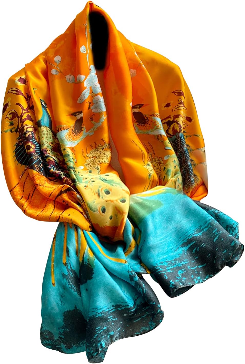 NUWEERIR Womens 100% Large Mulberry Silk Scarf Long Satin Scarf Fashion Lightweight Wraps - Image 3