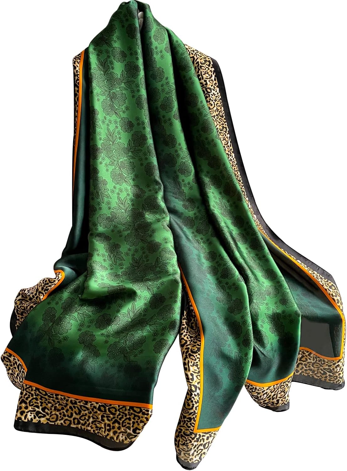 NUWEERIR Womens 100% Large Mulberry Silk Scarf Long Satin Scarf Fashion Lightweight Wraps - Image 4