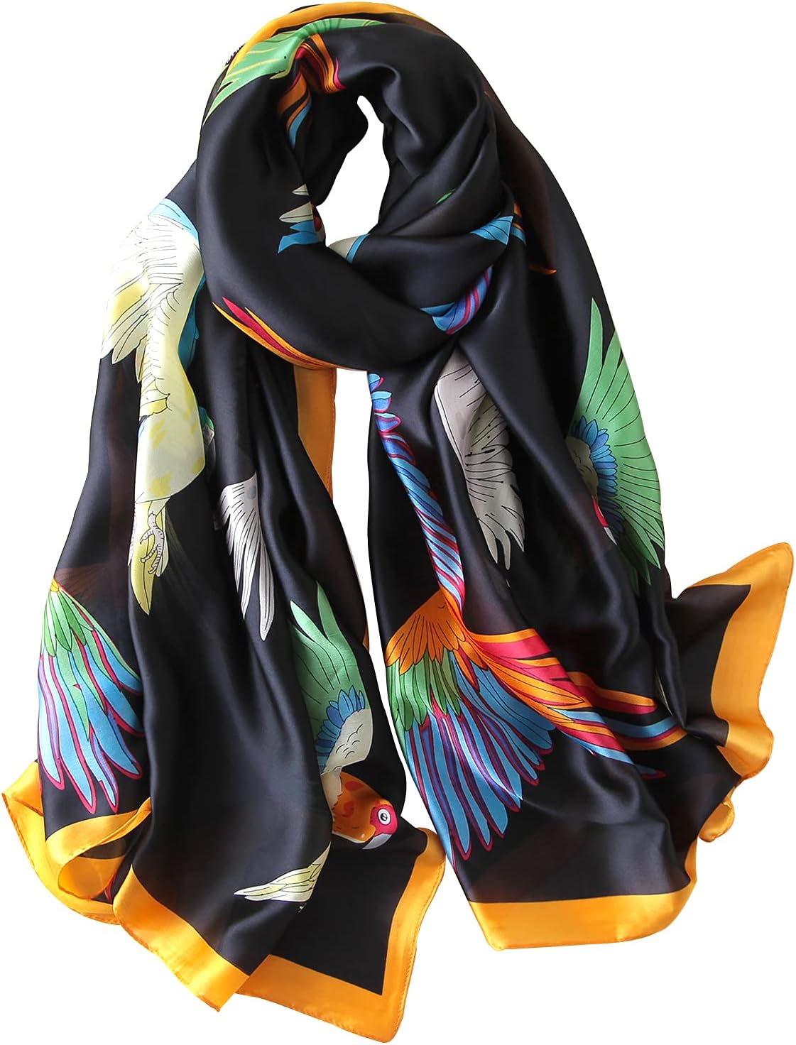 NUWEERIR Womens 100% Large Mulberry Silk Scarf Long Satin Scarf Fashion Lightweight Wraps - Image 7
