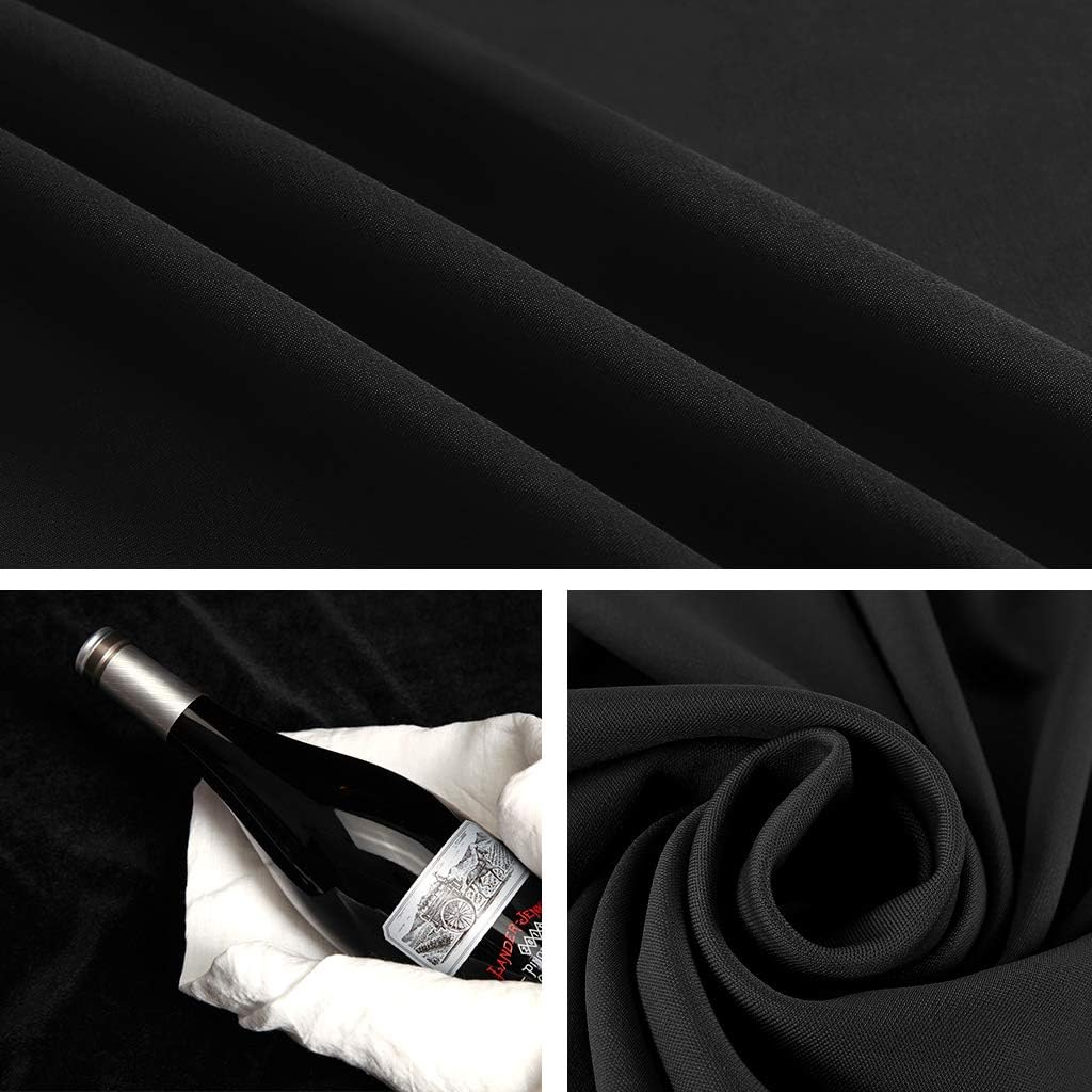 CPLIRIS 10x12ft Black Backdrop for Photography, Large Seamless Polyester Fabric Pure Black Photo Backdrop Curtain for Portrait Photoshoot Party Video