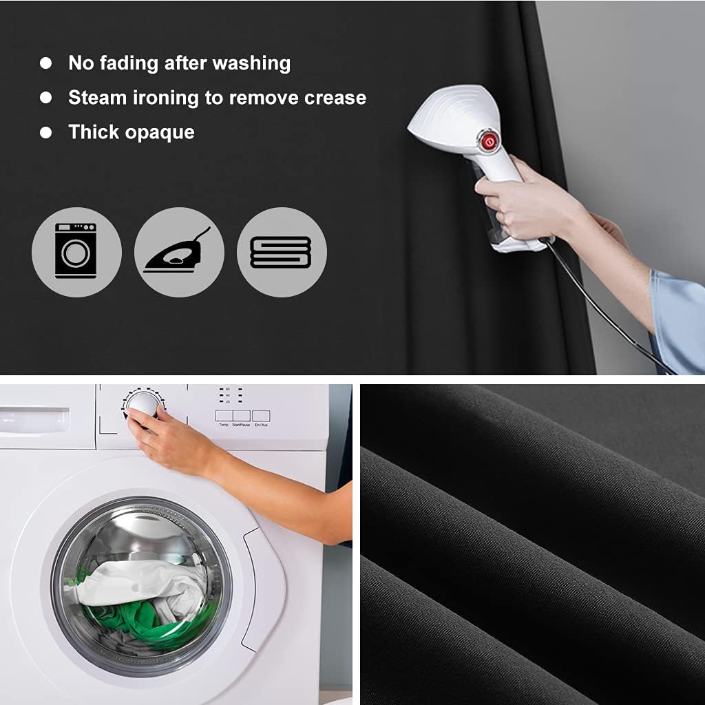 CPLIRIS 10x12ft Black Backdrop for Photography, Large Seamless Polyester Fabric Pure Black Photo Backdrop Curtain for Portrait Photoshoot Party Video - Image 4