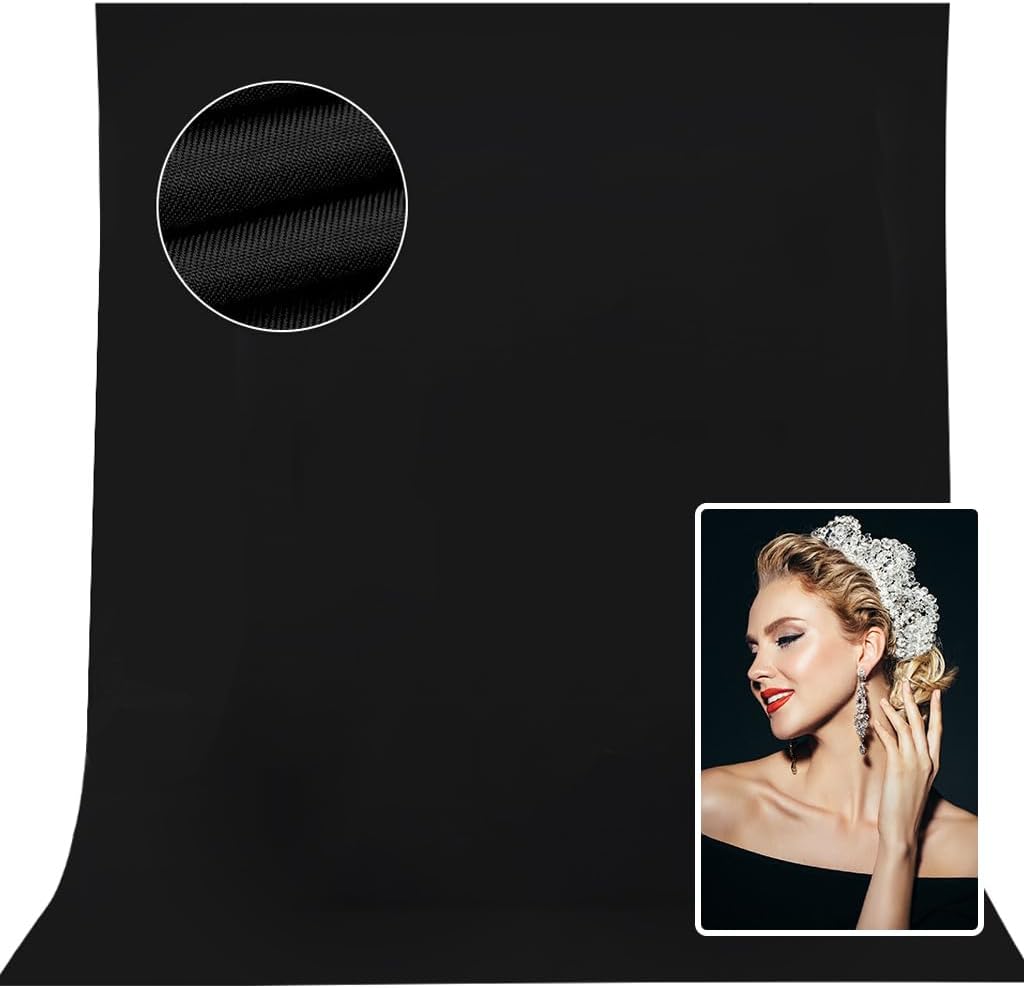 CPLIRIS 10x12ft Black Backdrop for Photography, Large Seamless Polyester Fabric Pure Black Photo Backdrop Curtain for Portrait Photoshoot Party Video - Image 7