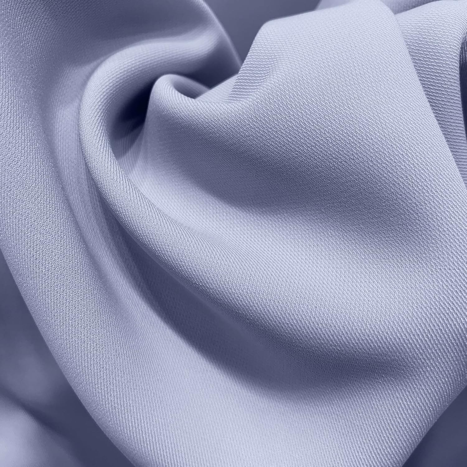 Fabrimuse Silk Fabric by The Yard, 60 Inch Wide, Sewing Dress Fabric, 155GSM - Delicate Wave Texture for Summer/Early Fall Dresses, Skirts, DIY Home Decor (17# Gray Blue, 1 Yard)