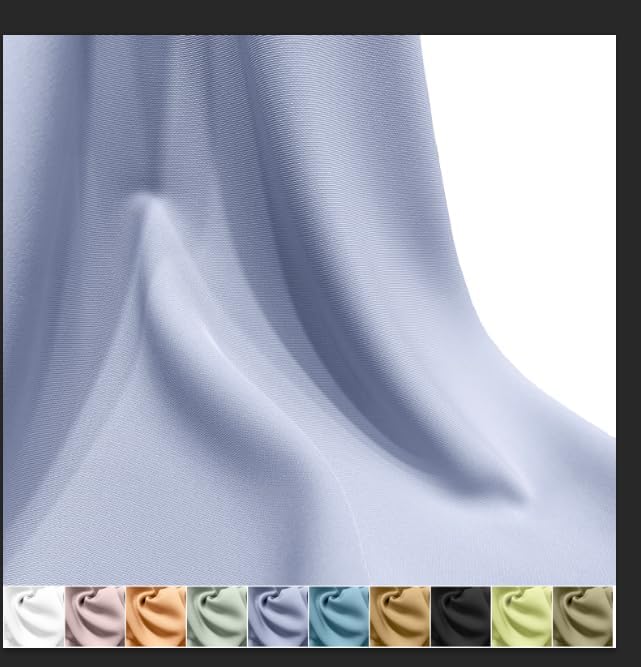 Alternative view of Fabrimuse Silk Fabric by The Yard, 60 Inch Wide, Sewing Dress Fabric, 155GSM - Delicate Wave Texture for Summer/Early Fall Dresses, Skirts, DIY Home Decor (17# Gray Blue, 1 Yard)