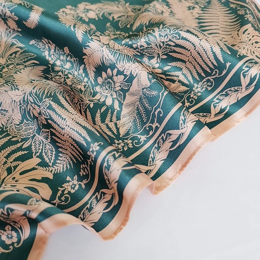 Alternative view of FONYVE 100% Mulberry Silk Scarfs for Women-Lightweight Square Satin Head Scarf-Small Silk Hair Scarf for Sleeping 21"x21"