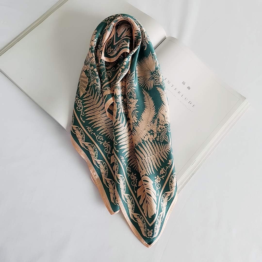 FONYVE 100% Mulberry Silk Scarfs for Women-Lightweight Square Satin Head Scarf-Small Silk Hair Scarf for Sleeping 21"x21" - Image 3