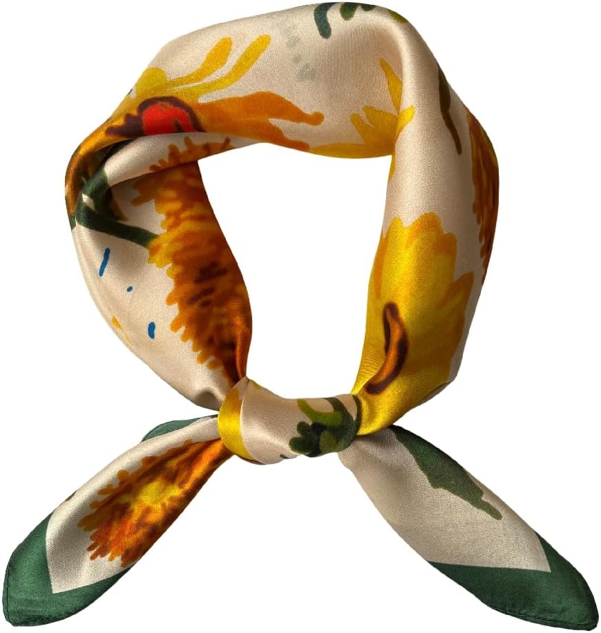 FONYVE 100% Mulberry Silk Scarfs for Women-Lightweight Square Satin Head Scarf-Small Silk Hair Scarf for Sleeping 21"x21" - Image 6