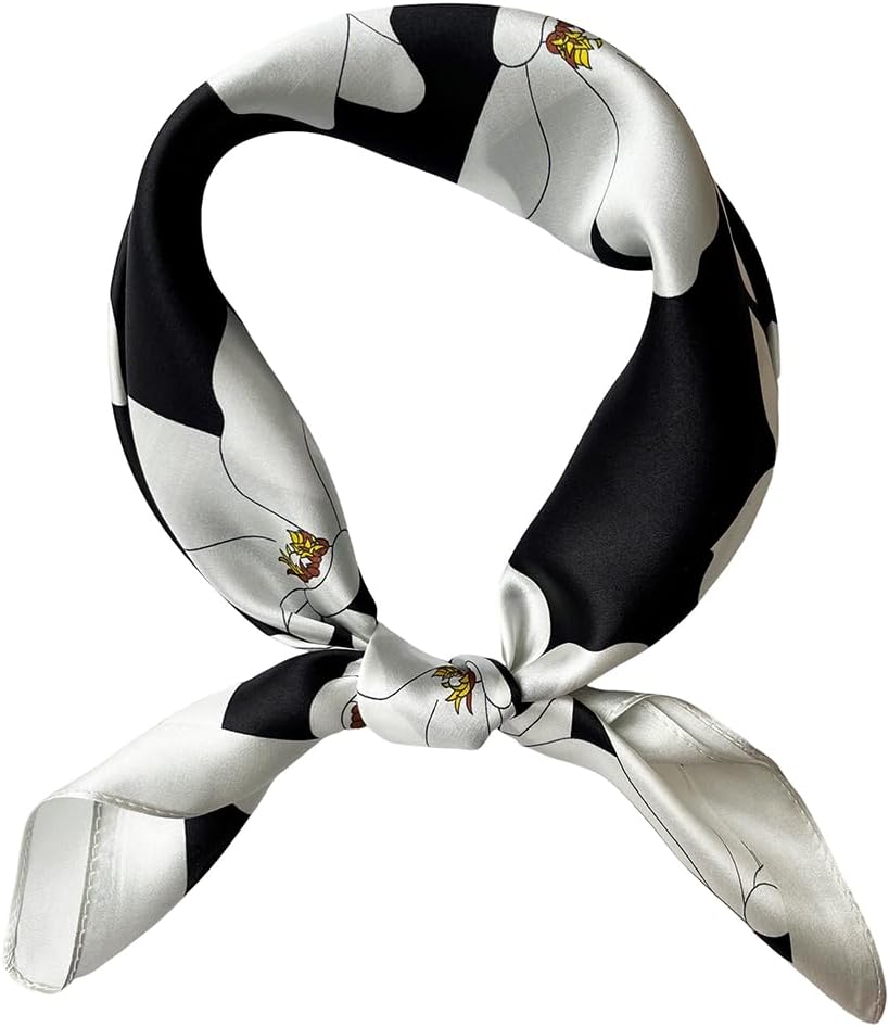 FONYVE 100% Mulberry Silk Scarfs for Women-Lightweight Square Satin Head Scarf-Small Silk Hair Scarf for Sleeping 21"x21" - Image 7