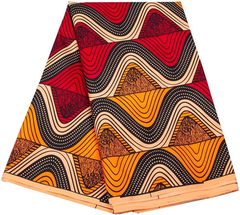 6 Yards Kente African Fabrics Bright Color Polyester African Cloth by Yard Ankara Fabric Sewing for Crafts - Image 7