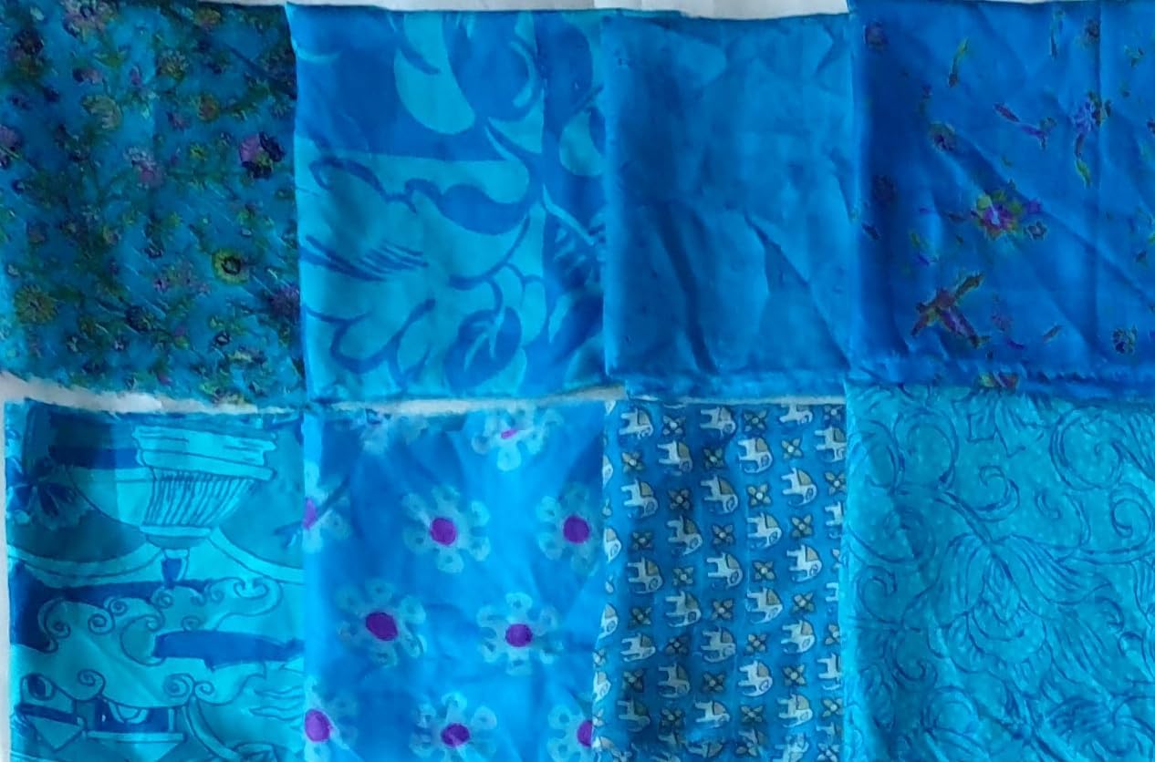 Sari Silk Fabric Squares 48 pcs 8 * 8 Squares Saree Craft Material Home Decor Scrapbook Quilting Project Art Doll Easter DS343 - Image 3