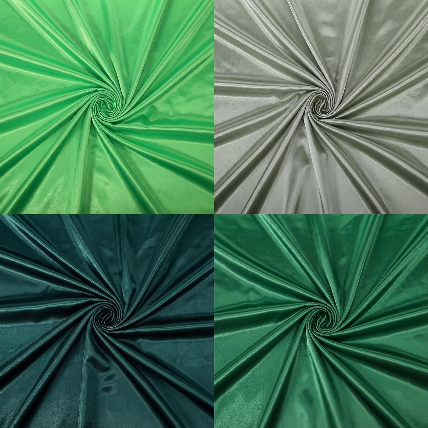 Tegeme 4 Pcs Satin Fabric by The Yard 1 Yard x 58 Inch Silky Charmeuse Polyester Fabric for Quilting Wedding Bridal Dress Sewing Crafts Table Decorations(Blue Tones) - Image 6