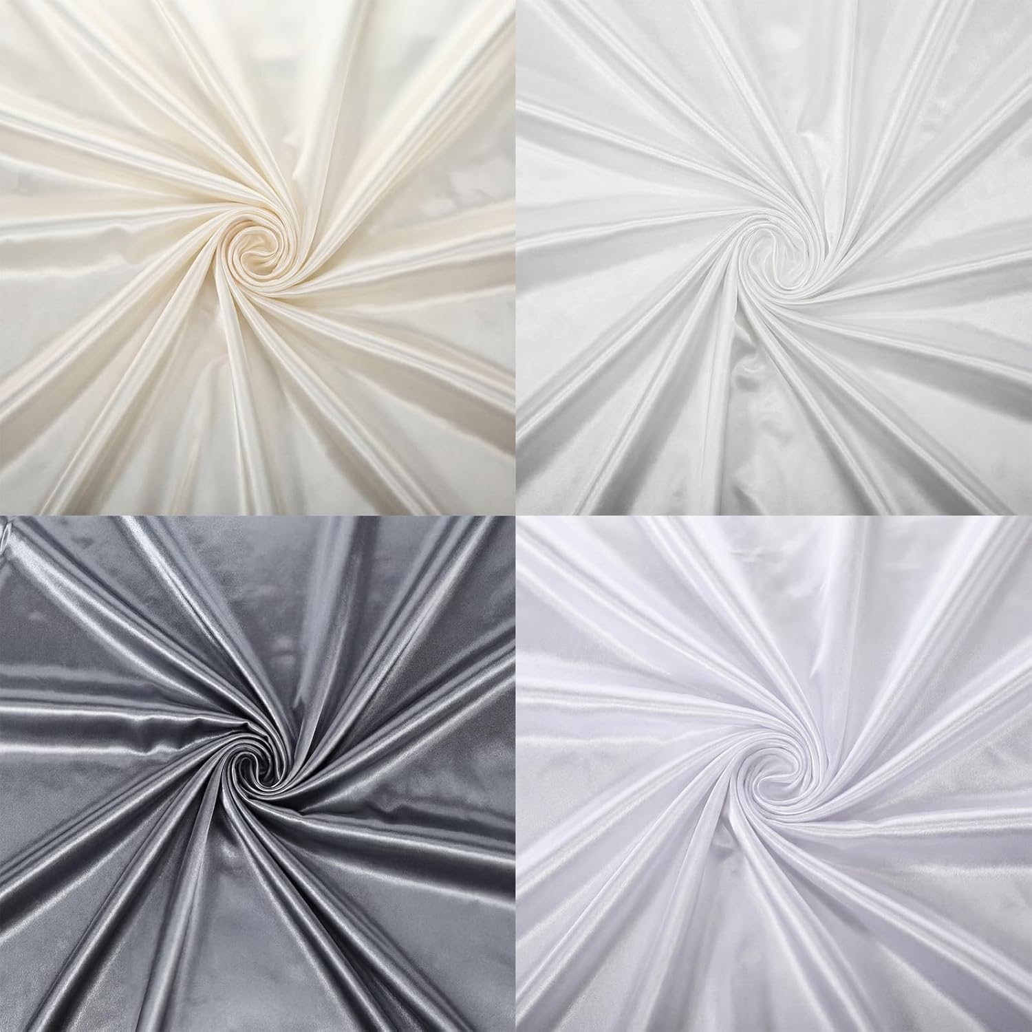 Tegeme 4 Pcs Satin Fabric by The Yard 1 Yard x 58 Inch Silky Charmeuse Polyester Fabric for Quilting Wedding Bridal Dress Sewing Crafts Table Decorations(Blue Tones) - Image 9