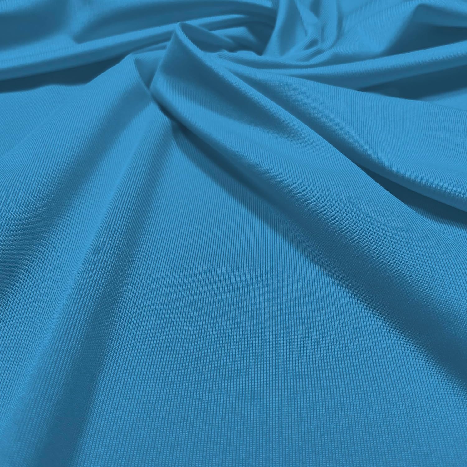 Alternative view of VIZALO Moisture Wicking Single Jersey Knitted Fabric, Polyester and Spandex, 60" Wide, Cut by The Yard for Clothing, Crafts, Home Decor, Upholstery, Shirts, Pet Clothing (Picton Blue, 2 Yard)