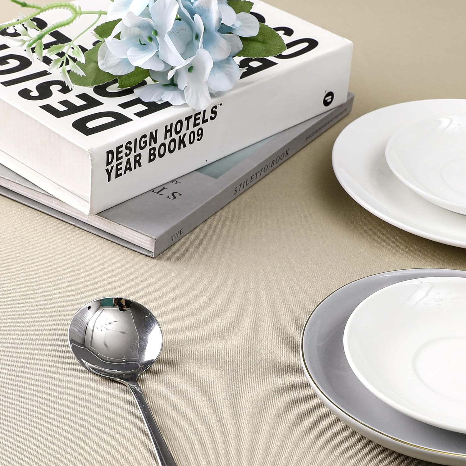 Wewoch Khaki Rectangle Tablecloth Water Resistant Washable Polyester Table Cloth for Dining,Kitchen, Parties Weddings and Outdoor Use 60 Inch by 84 Inch