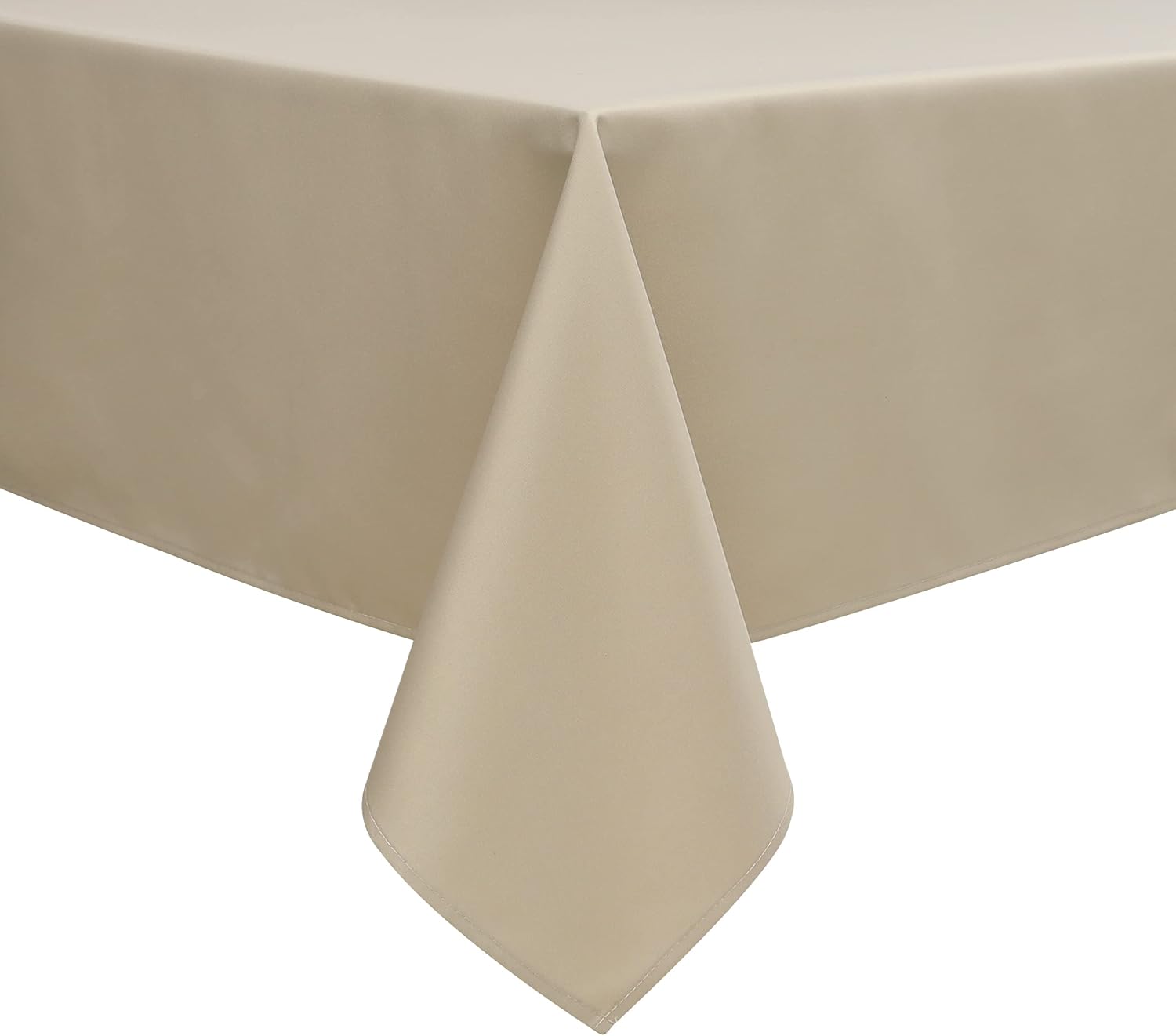Alternative view of Wewoch Khaki Rectangle Tablecloth Water Resistant Washable Polyester Table Cloth for Dining,Kitchen, Parties Weddings and Outdoor Use 60 Inch by 84 Inch