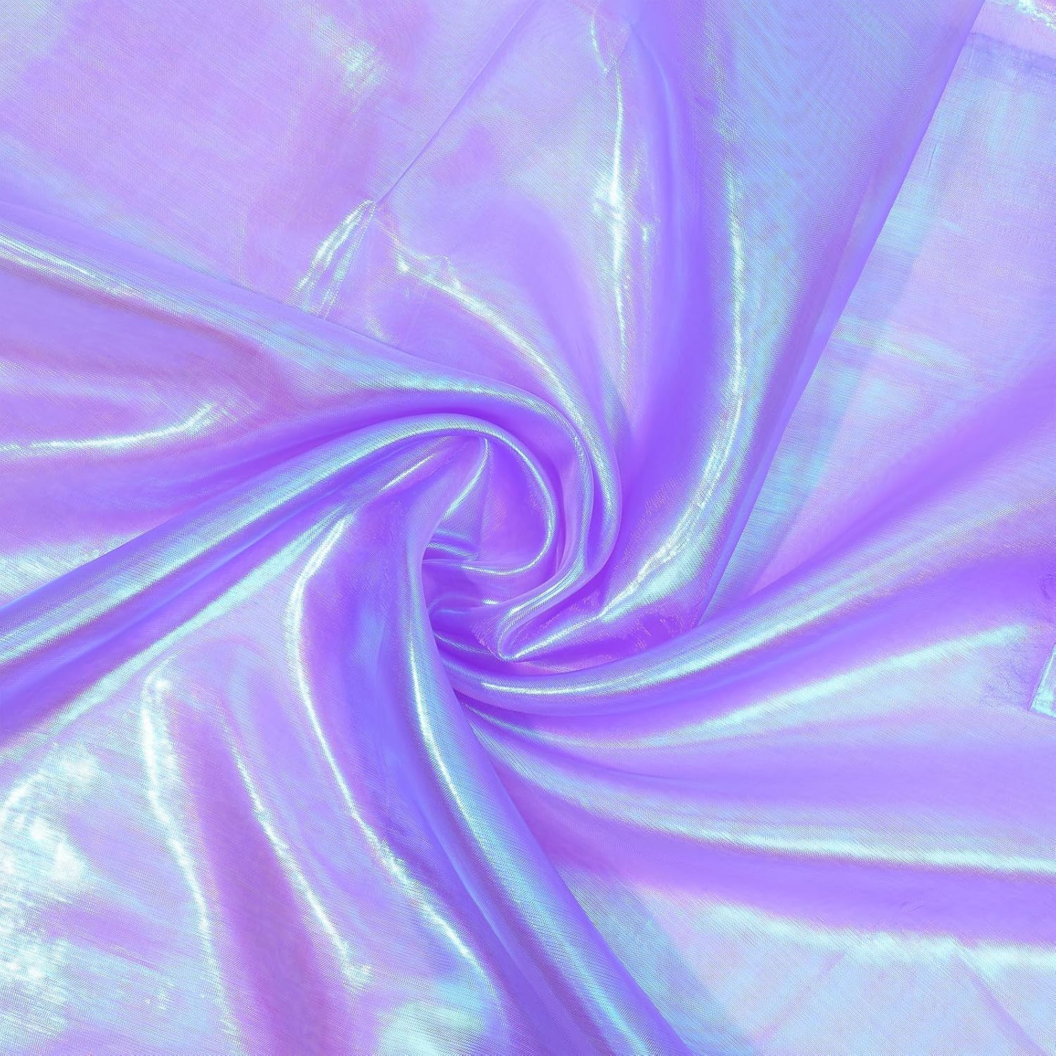 InnoHHustle 3.3 Yard Sheer Magic Rainbow Laser Holographic Fabric, Gradient Organza, Iridescent, White (Pastel), 59x118 Inches, Polyester, Plain Weave, Abstract Pattern, Machine Washable - Image 7