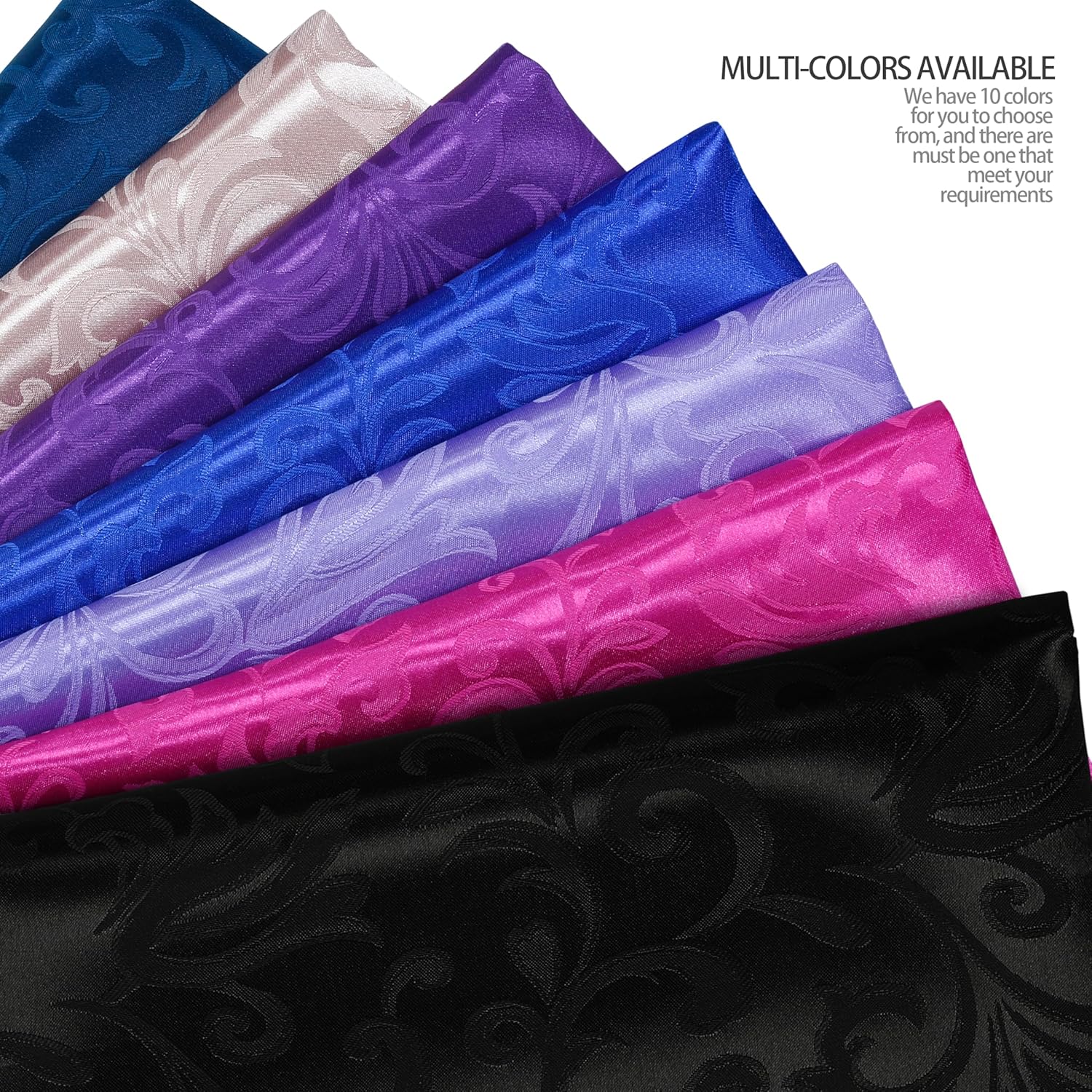 Alternative view of Manyshofu Jacquard Satin Fabric by The Yard - 60 Inch Wide, Shiny Brocade Black Fabric Smooth & Floral Damask Fabric for DIY Decorations, Craft, Wedding Dress, Costumes, Fashion, Sewing(1 Yard)