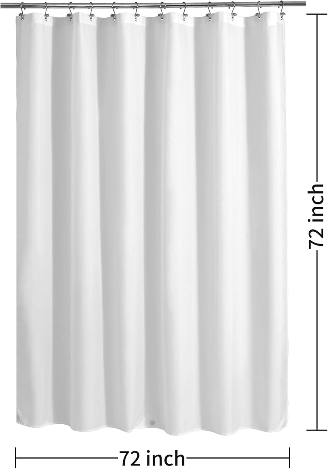 Alternative view of ALYVIA SPRING Waterproof Fabric Shower Curtain Liner with 3 Magnets - Soft Hotel Quality Cloth Shower Liner, Light-Weight & Machine Washable - Standard Size 72x72, White