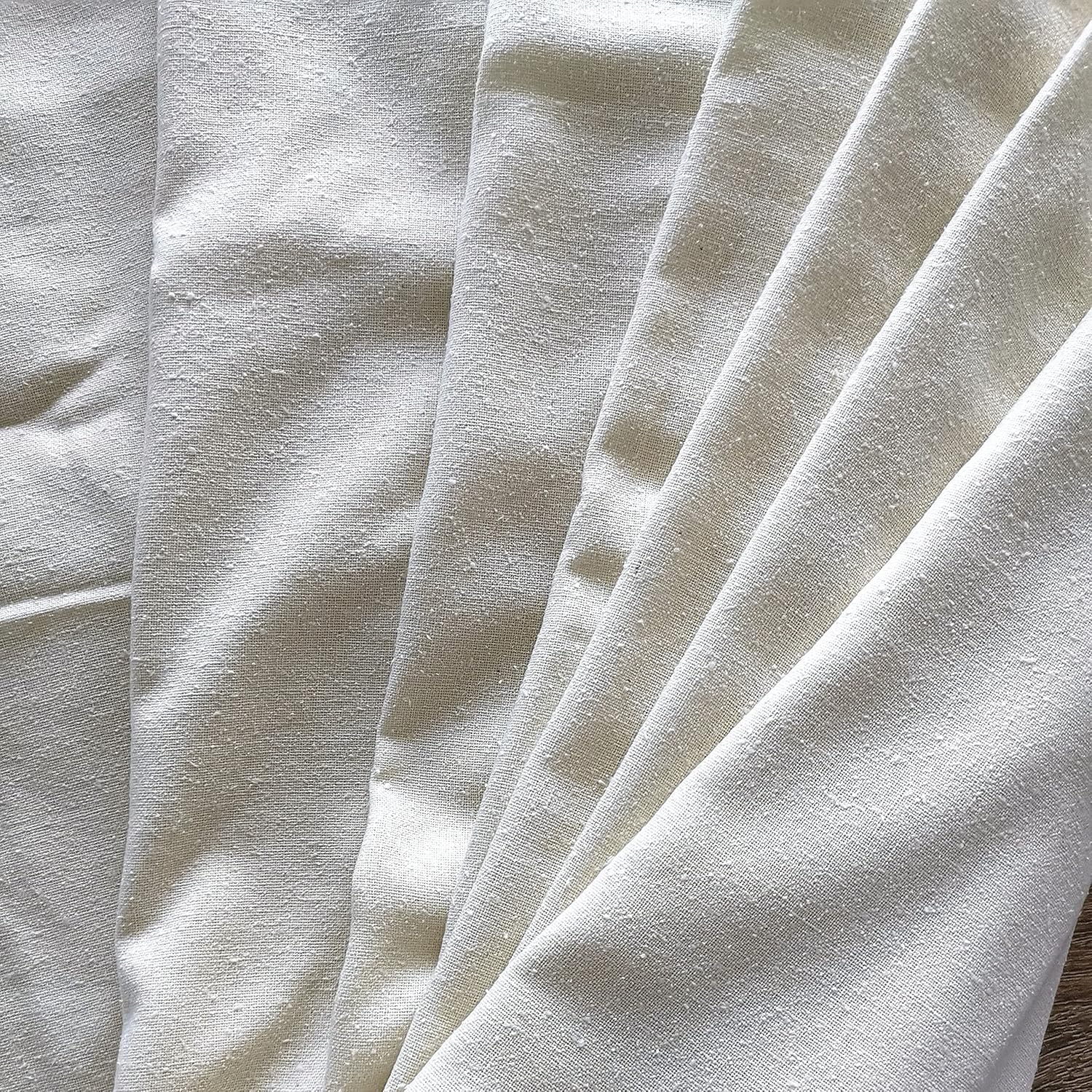 Natural White - Raw Silk Noil Fabric