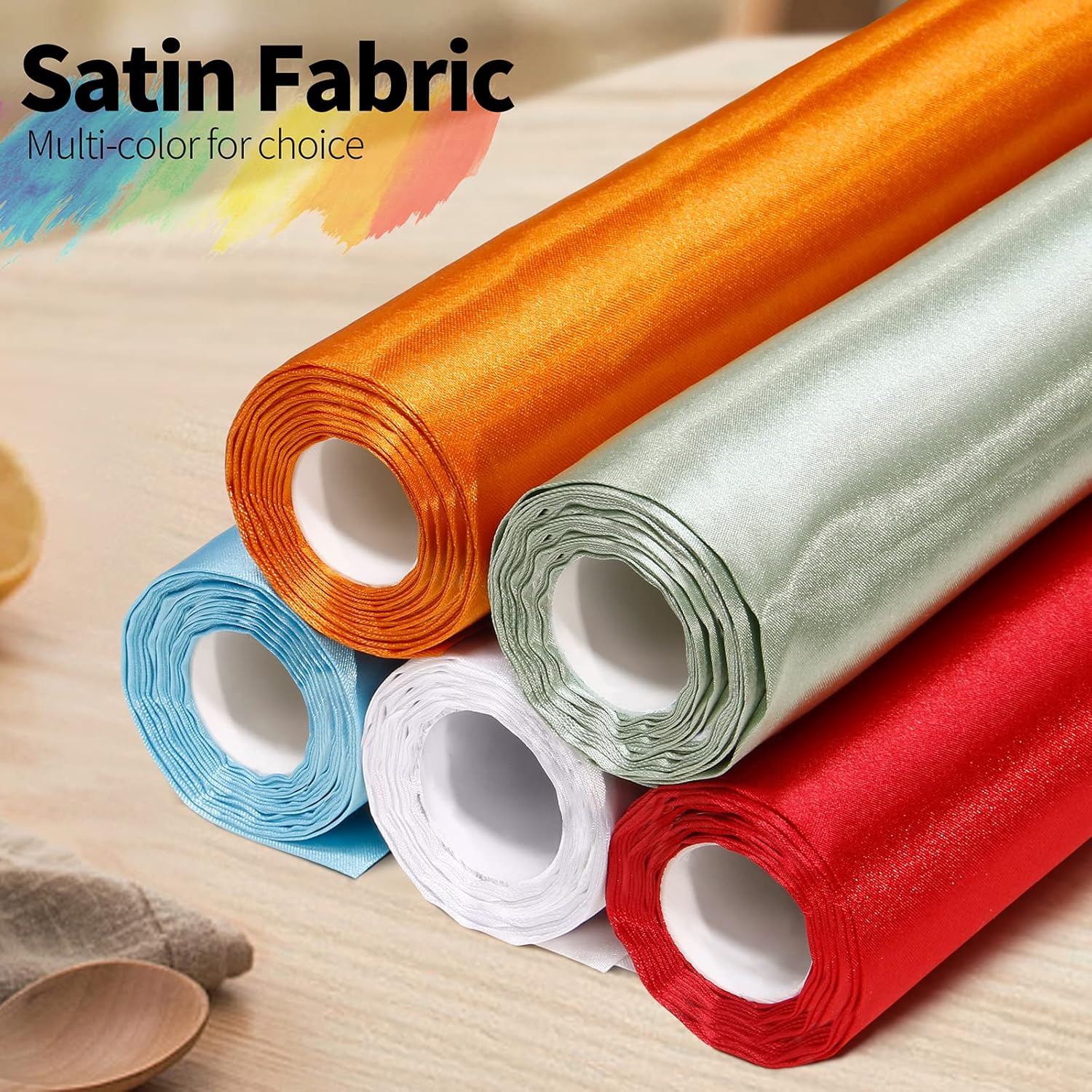 Alternative view of Horbaunal Royal Blue Satin Fabric 60 Inch Wide by The Yard, Soft Charmeuse Satin Fabric for Wedding Dress, DIY Craftings, Costumes, 1 Yard