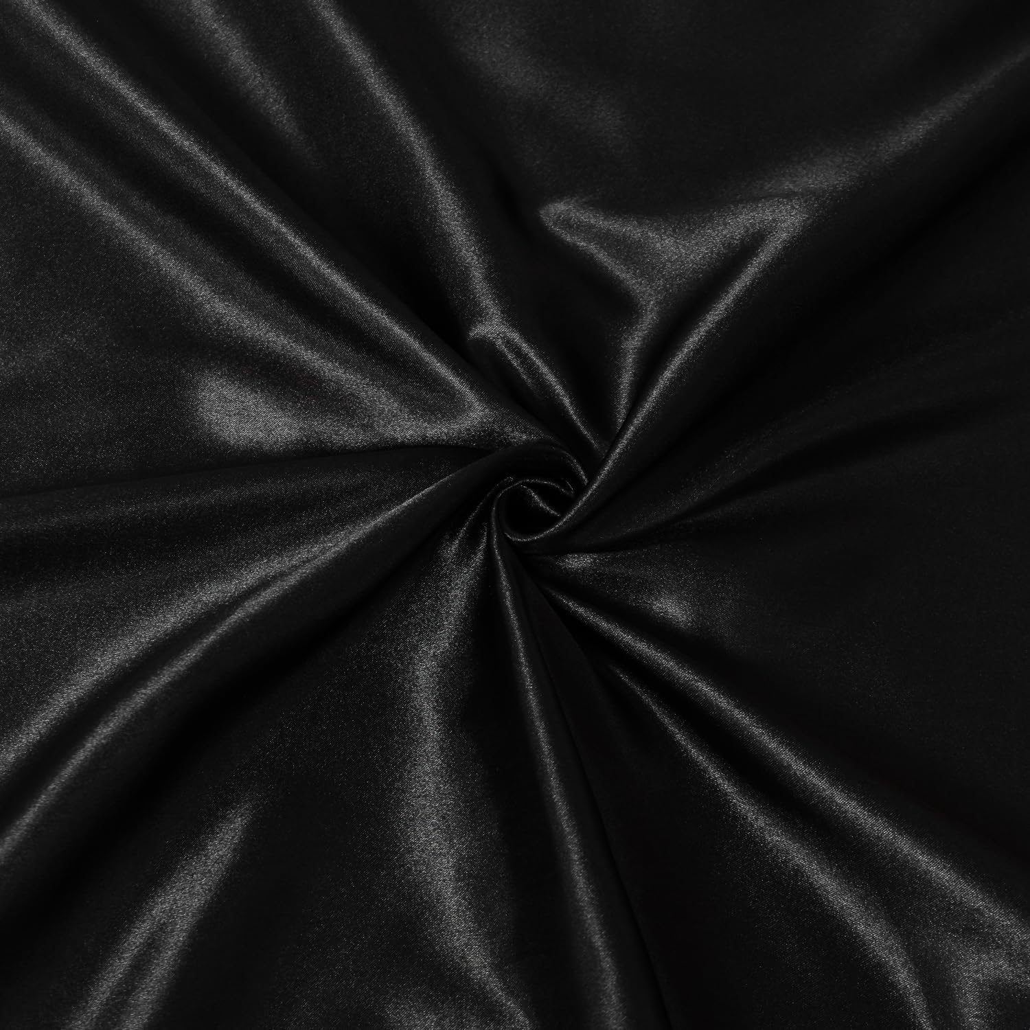 Alternative view of Satin Fabric by The Yard ，60 Inch Wide ，Soft Charmeuse Silk Satin Fabrics for Sewing,Wedding Dress,DIY Craftings, Costumes,Draping,Table Runner,Cloth Napkins (black, 3yard)