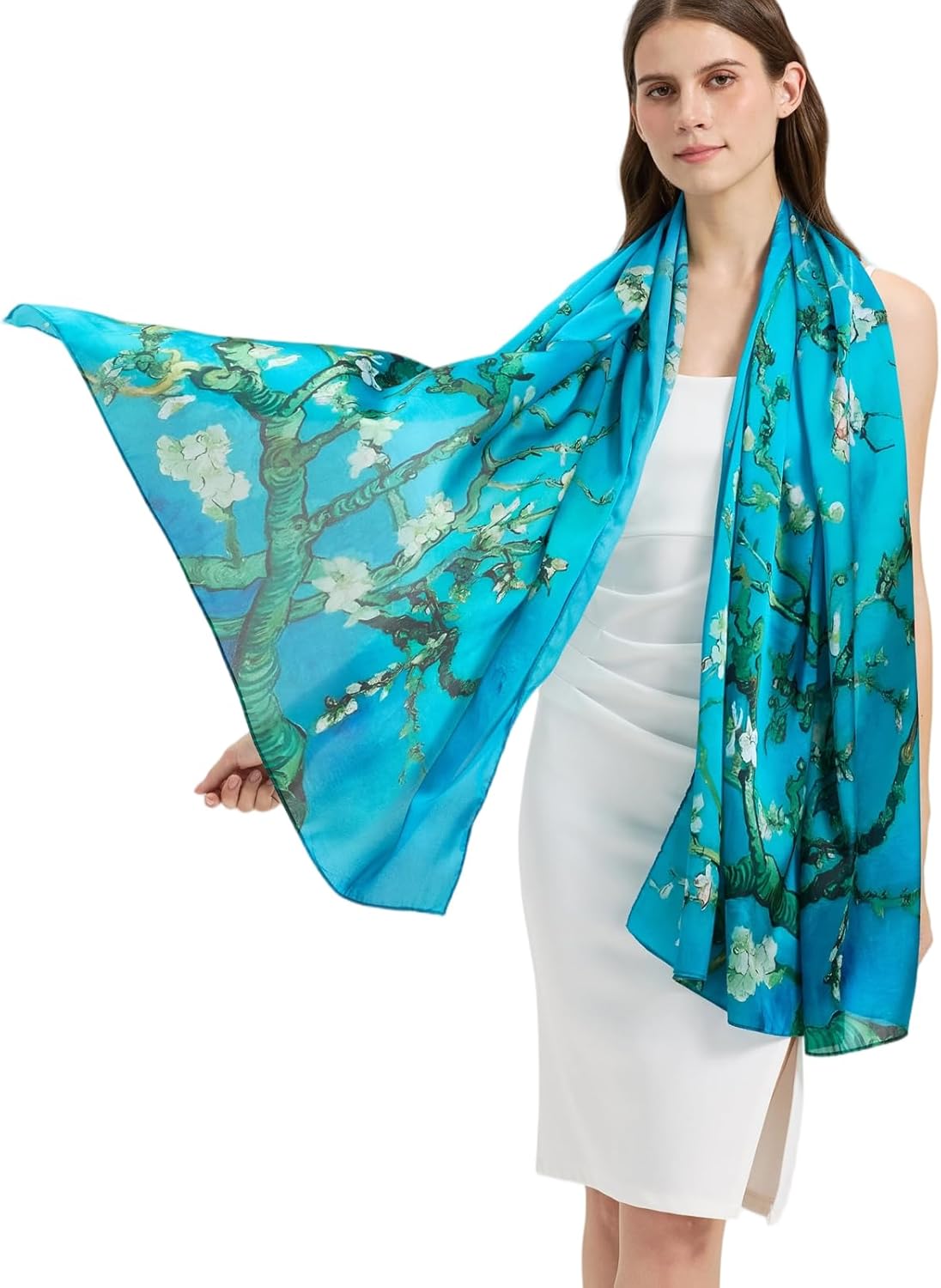 Nonakgado 100% Mulberry Silk Scarf-Long Large Lightweight Silk Neck Scarf Hijab Shawl for Women Travel Wrap