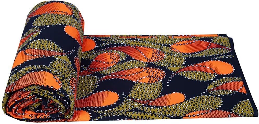 ANNINGWAX African Fabric 6 Yard Ankara Tribal Print Dashiki Polyester Wax Fabric