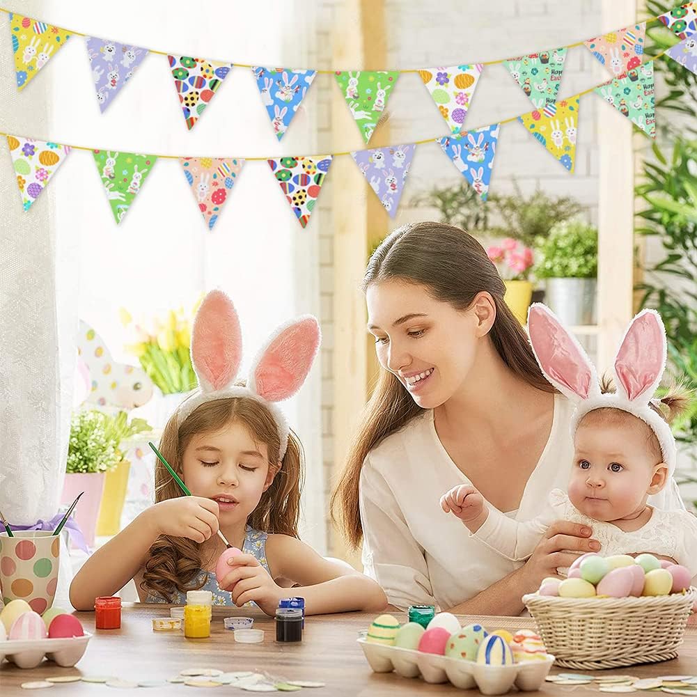 Pack of 8 Easter Fat Squares Polyester Fabric Sheets Bundles, 20" x 20", Assorted 8 Patterns Bunny Chicken Printed Patchwork Fabric Squares Material for Quilting Sewing DIY Craft Projects - Image 5