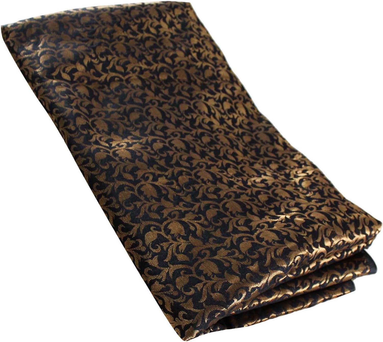 Alternative view of Brocade Art Silk Black Fabric Solid Pattern Wedding Lehenga Fabric for Sewing Crafting Home Decor by The Yard