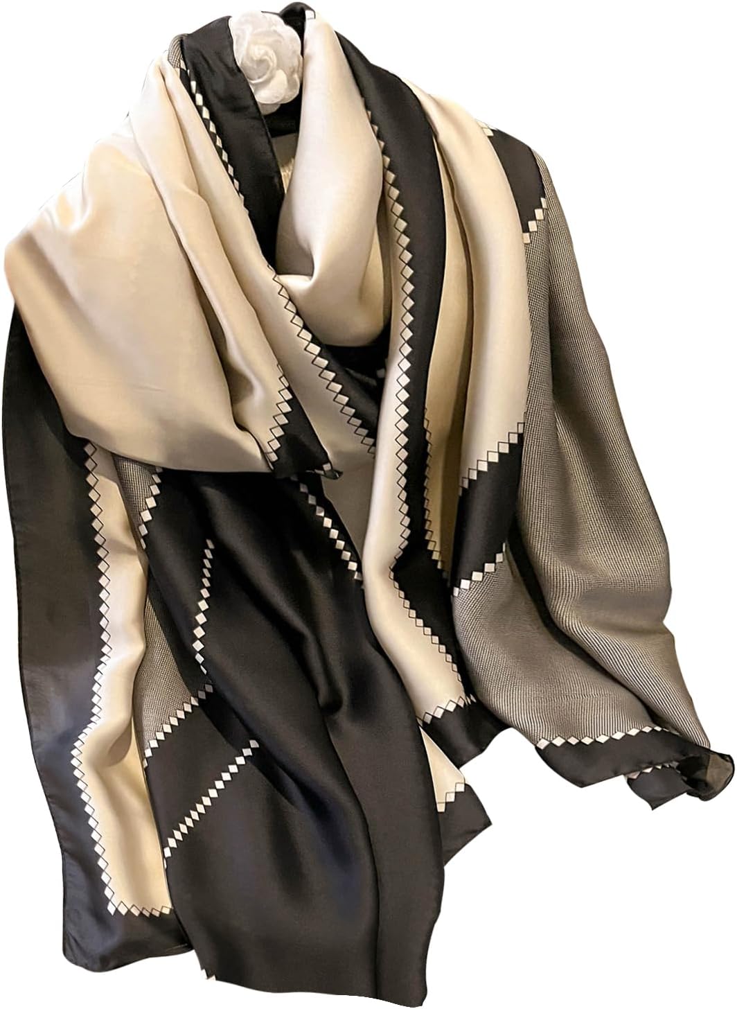 NUWEERIR Womens 100% Large Mulberry Silk Scarf Long Satin Scarf Fashion Lightweight Wraps - Image 4