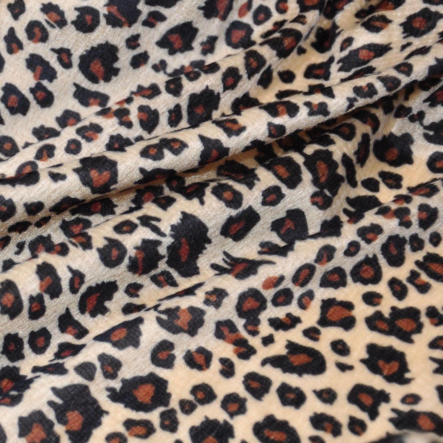 Yutone 59" Wide Leopard Print Velboa Short Fur Pile Upholstery Drapery Clothing Polyester Fabric by The Yard (Leopard one Yard) - Image 3