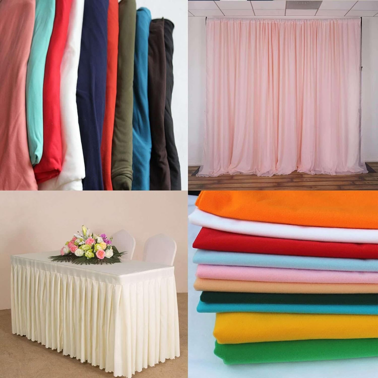 Efavormart 54" x 10 Yards Black Polyester Wedding Banquet Restaurant Wholesale Fabric Bolt for Party Event Decor Arts and Crafts