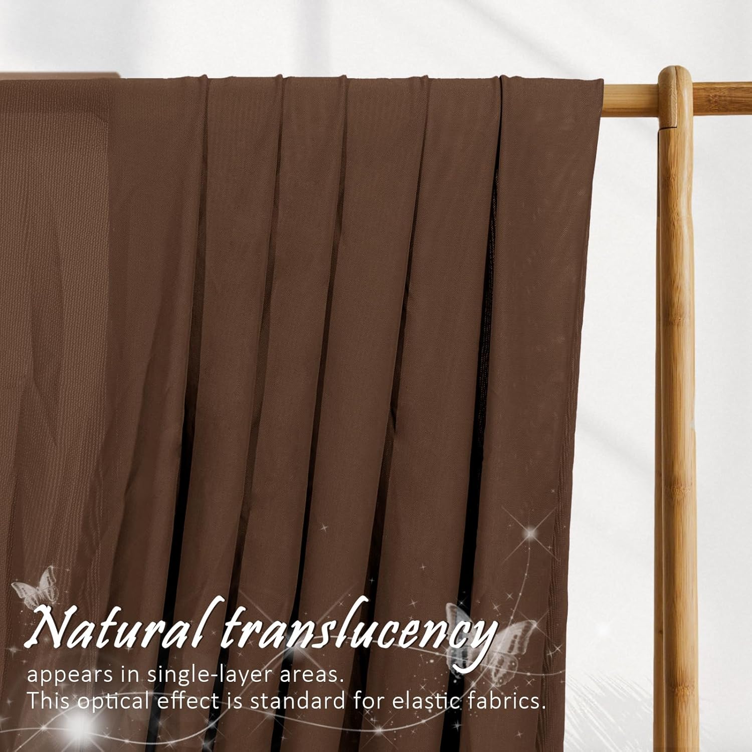 Alternative view of Manyshofu Brown Mesh Fabric by The Yard 4-Way Stretch Fabric(60" Wide), 1 Yard Nylon Spandex Power Mesh Netting Fabrics Lightweight & Breathable Sheer Material for Swimsuit Dress Sewing Costume