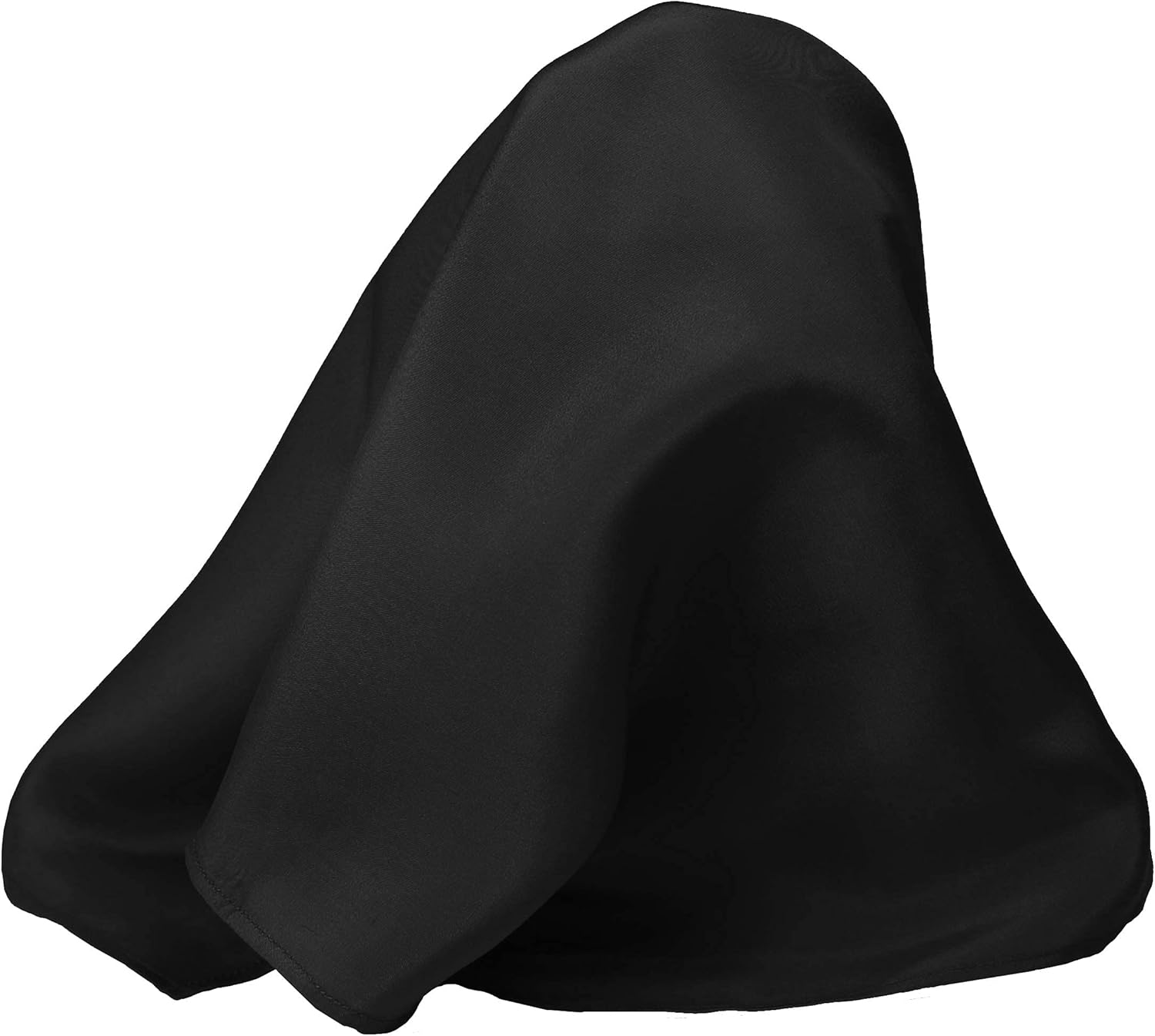 Royal Silk Fine Black Silk Twill Pocket Square 100% Silk - Full-Sized 17"x17"