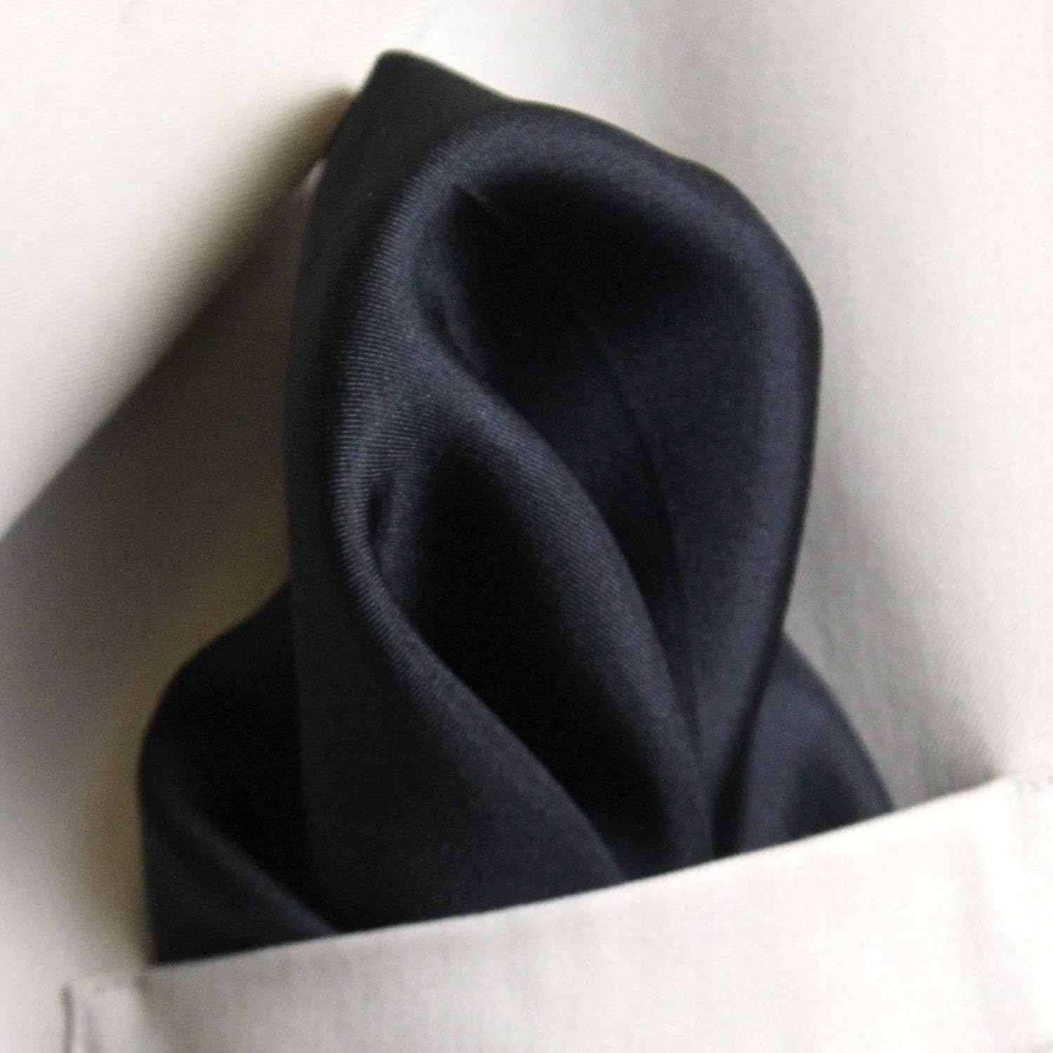 Alternative view of Royal Silk Fine Black Silk Twill Pocket Square 100% Silk - Full-Sized 17"x17"