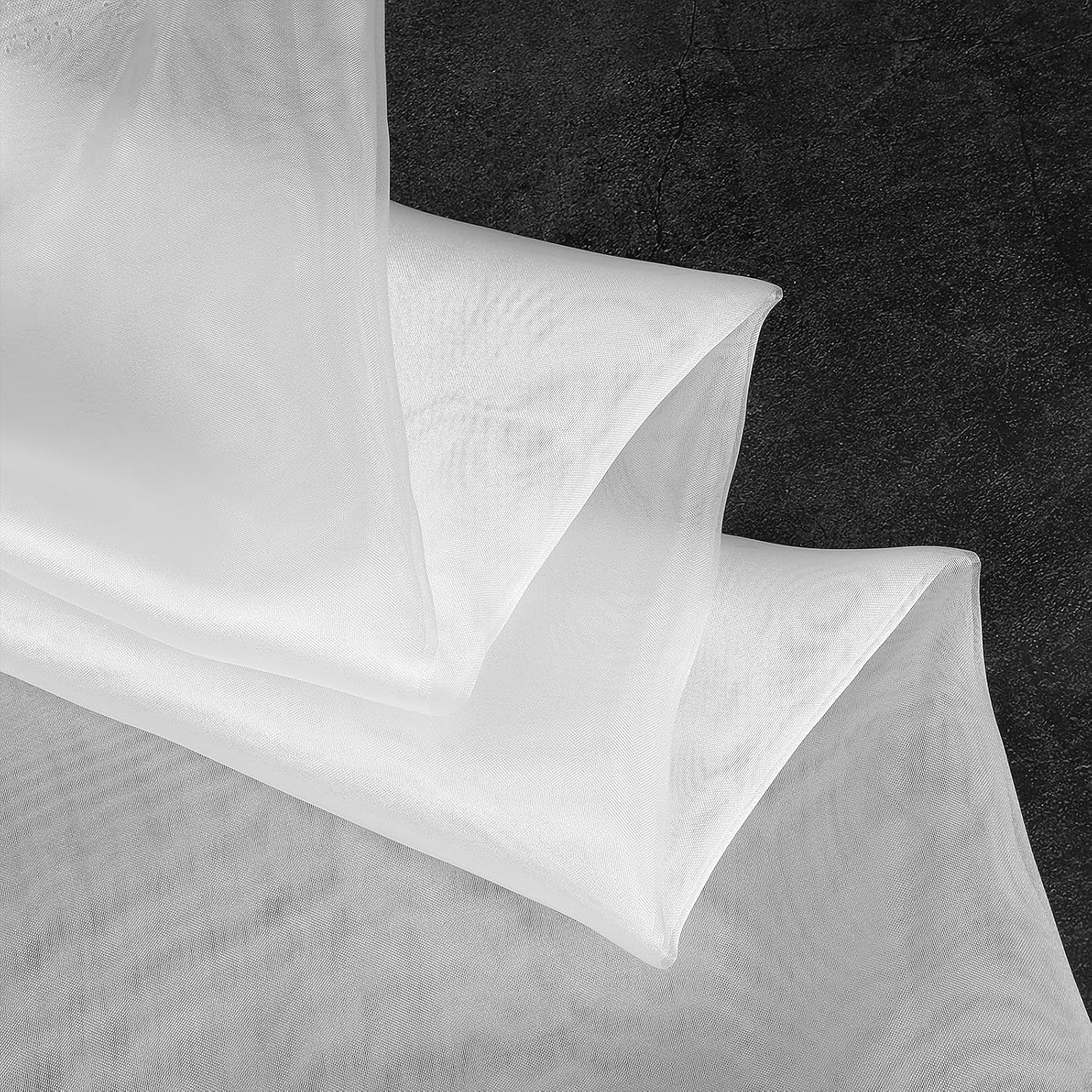 1Yard White Organza Fabric Soft Sheer Fabric by The Yard 59Inch Wide Tulle Fabrics Rolls Silk Organza Fabrics for Wedding Party Decorations Backdrop Curtain DIY Craft(White)