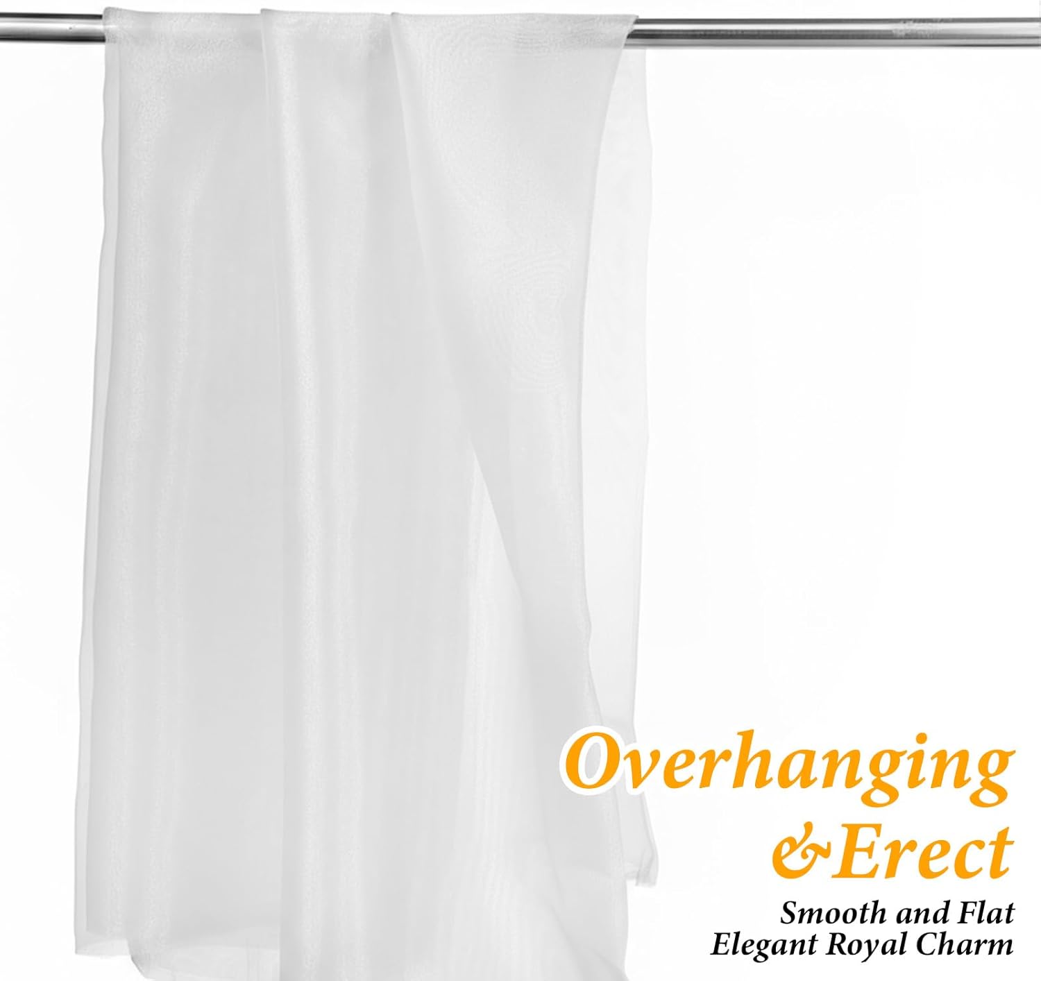 Alternative view of 1Yard White Organza Fabric Soft Sheer Fabric by The Yard 59Inch Wide Tulle Fabrics Rolls Silk Organza Fabrics for Wedding Party Decorations Backdrop Curtain DIY Craft(White)