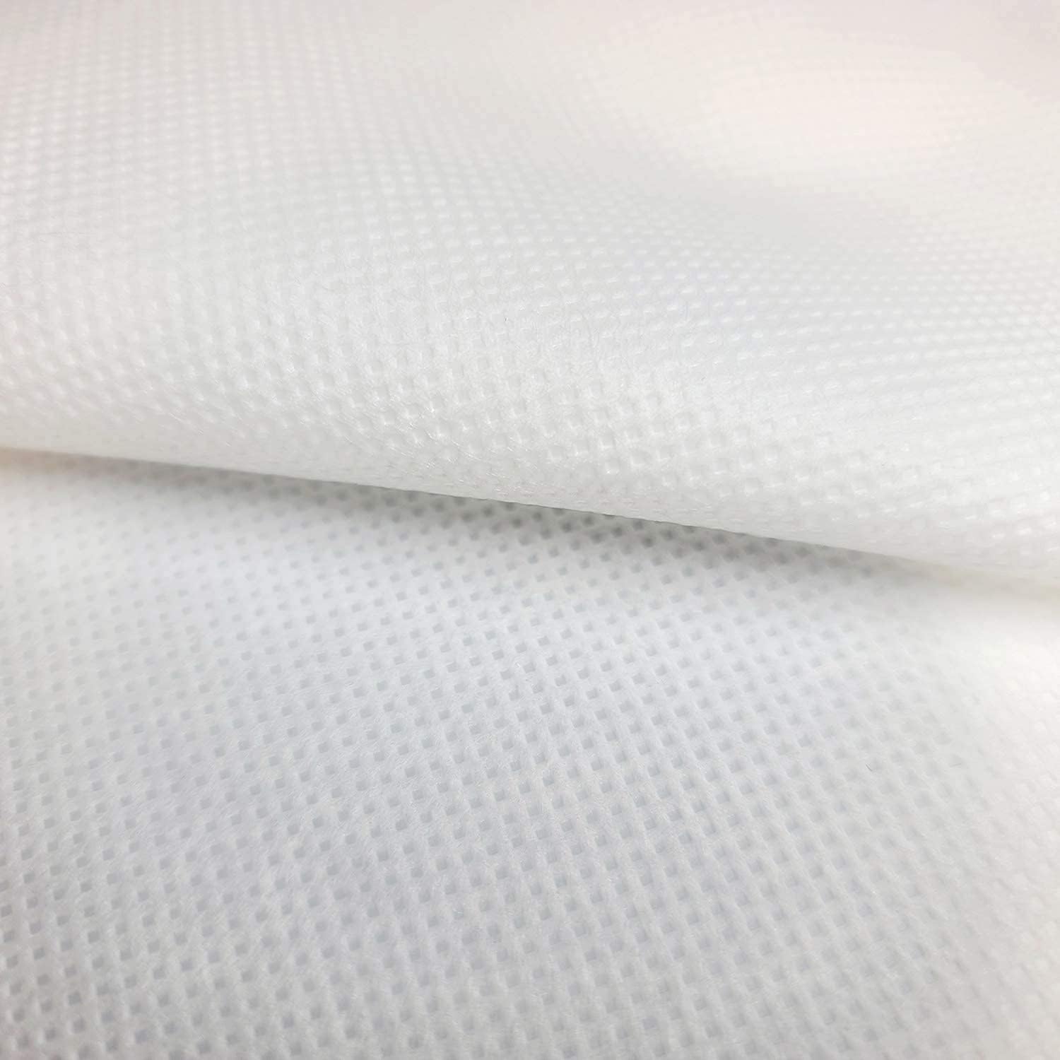 AK TRADING CO. Nonwoven 100% Polypropylene Fabric | Non-Woven Spunbond Interfacing for Sewing and Filters, 42 GSM (Medium Weight) (60" Wide, White - 1 Yard)