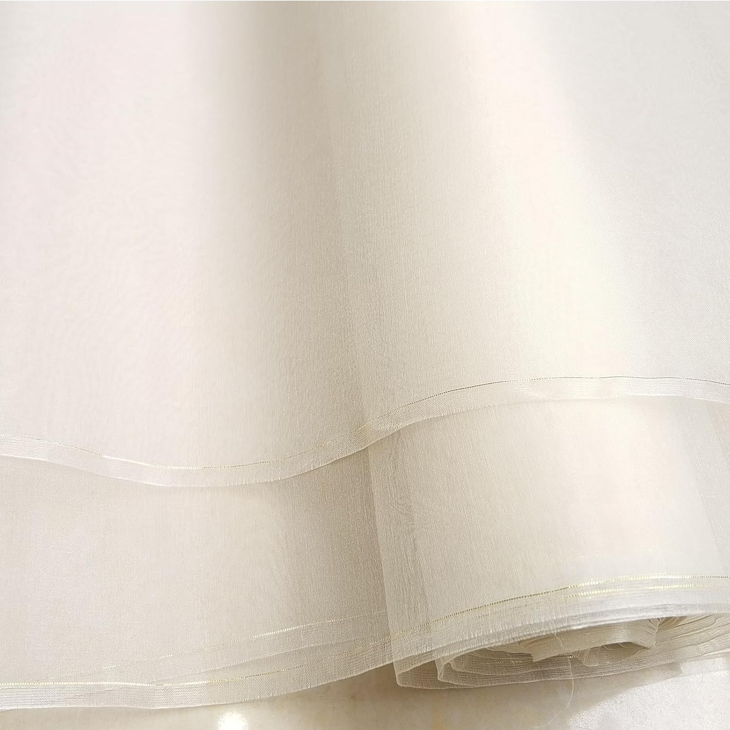FZBYXSC 100cm*114cm 100% Silk Fabric Natural White Silk Organza Fabric Gauze Wedding Fashion Lining Material (1 Meter)