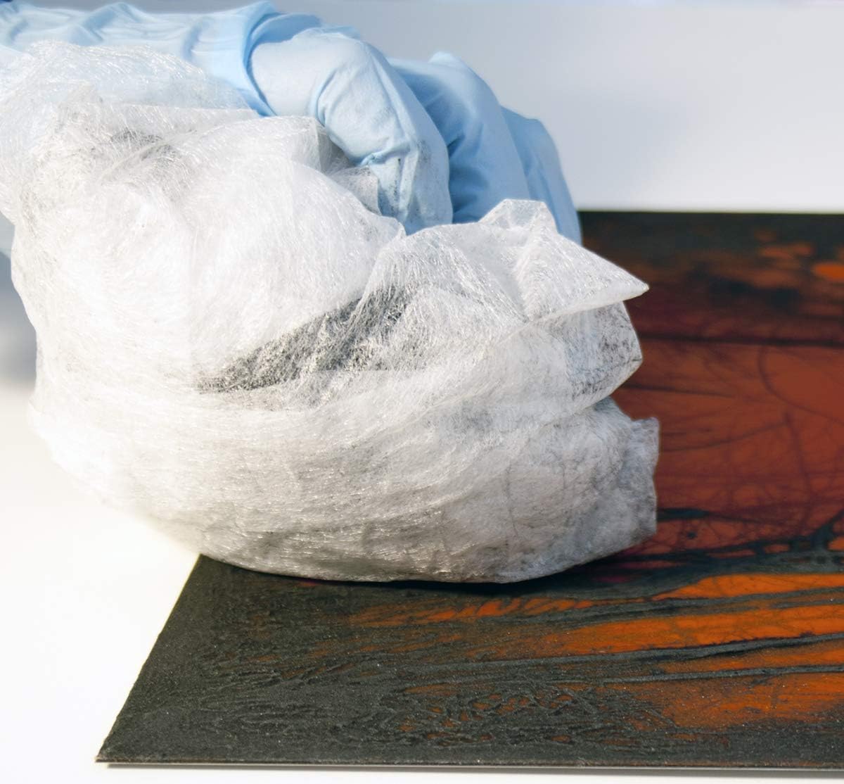 Alternative view of Akua Wiping Fabric, White Polyester, 19 Inch x 10 Yard Roll - Printmaking Plate Cleaning Cloth