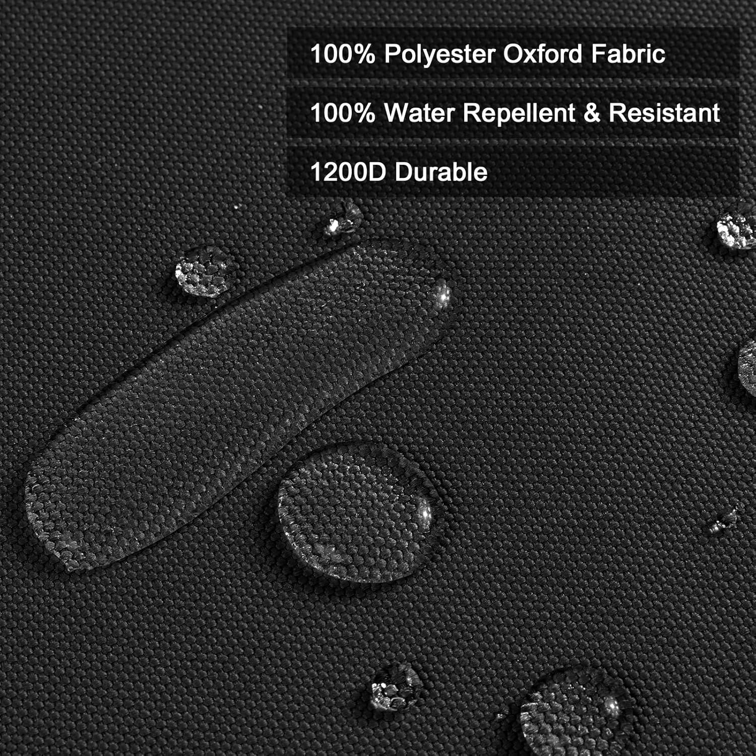 Thickened Waterproof Canvas Fabric by The Yard 1200D 58" W Outdoor Upholstery Material Heavy Duty Fabric Water Resistant Sewing Material for Chair Patio Cushion Purse Bag 1 Yard Black