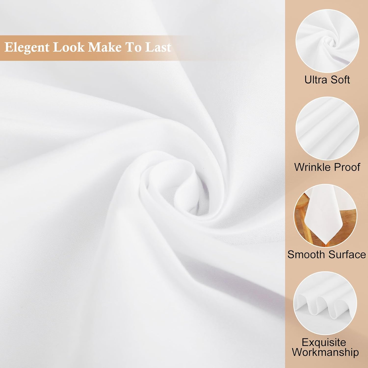 Alternative view of OUDIS White Table Cloth Rectangle,6 Packs 60x102 Inches Tablecloth for 6 Foot Rectangle Tables,Professional Polyester Fabric Table Cover for Wedding, Party,Valentine Decor,Banquet Occasion Decorations