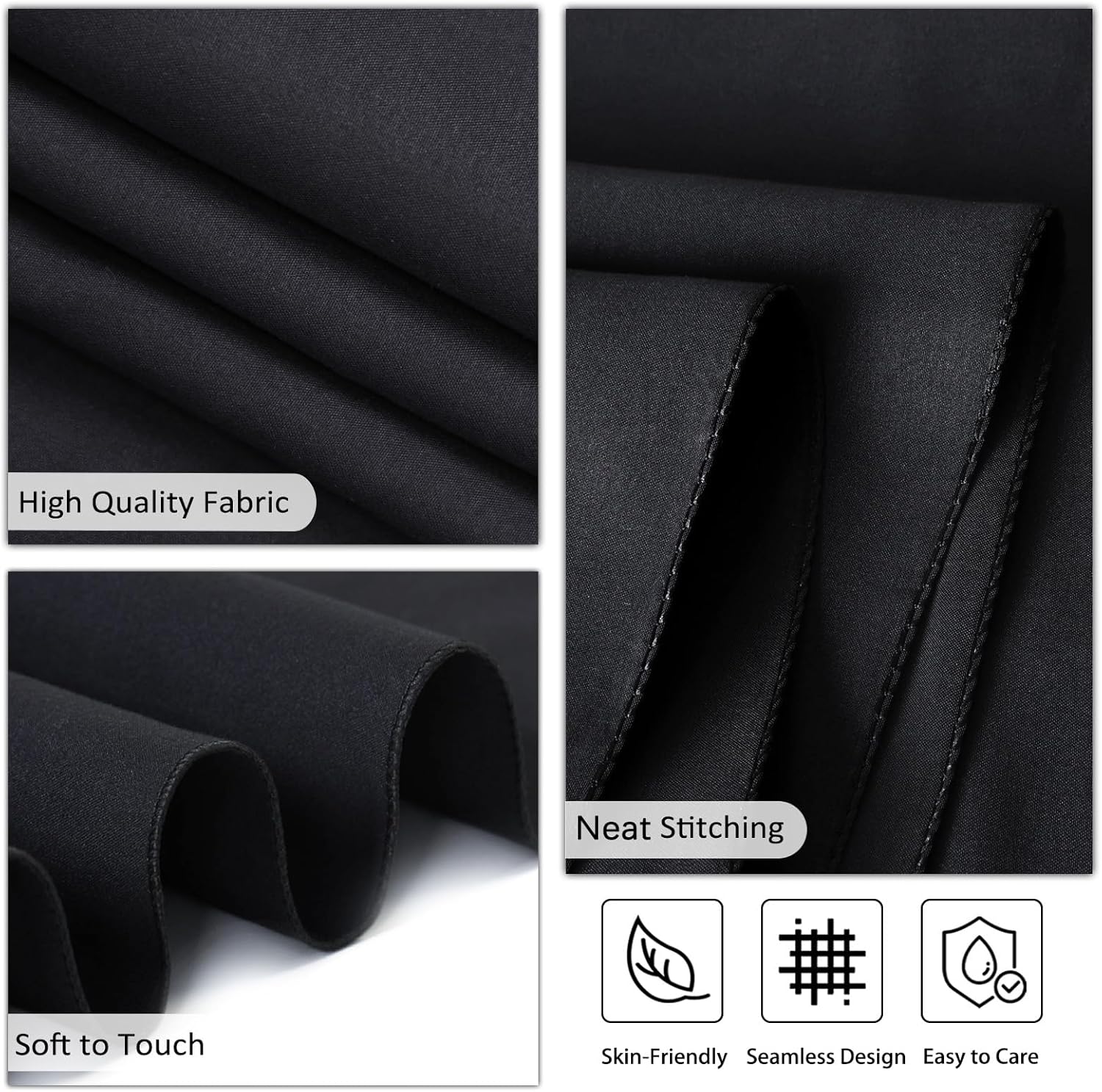 Heneger 8 Pack Black Tablecloths 60 x 102 Inch Rectangular Table Cloths for Rectangle Tables 6ft, Wrinkle Resistant Black Table Cloth Washable Polyester Fabric for Buffet Wedding Party Banquet - Image 3