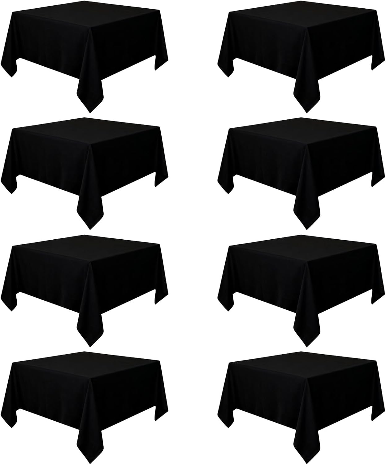 Heneger 8 Pack Black Tablecloths 60 x 102 Inch Rectangular Table Cloths for Rectangle Tables 6ft, Wrinkle Resistant Black Table Cloth Washable Polyester Fabric for Buffet Wedding Party Banquet - Image 7