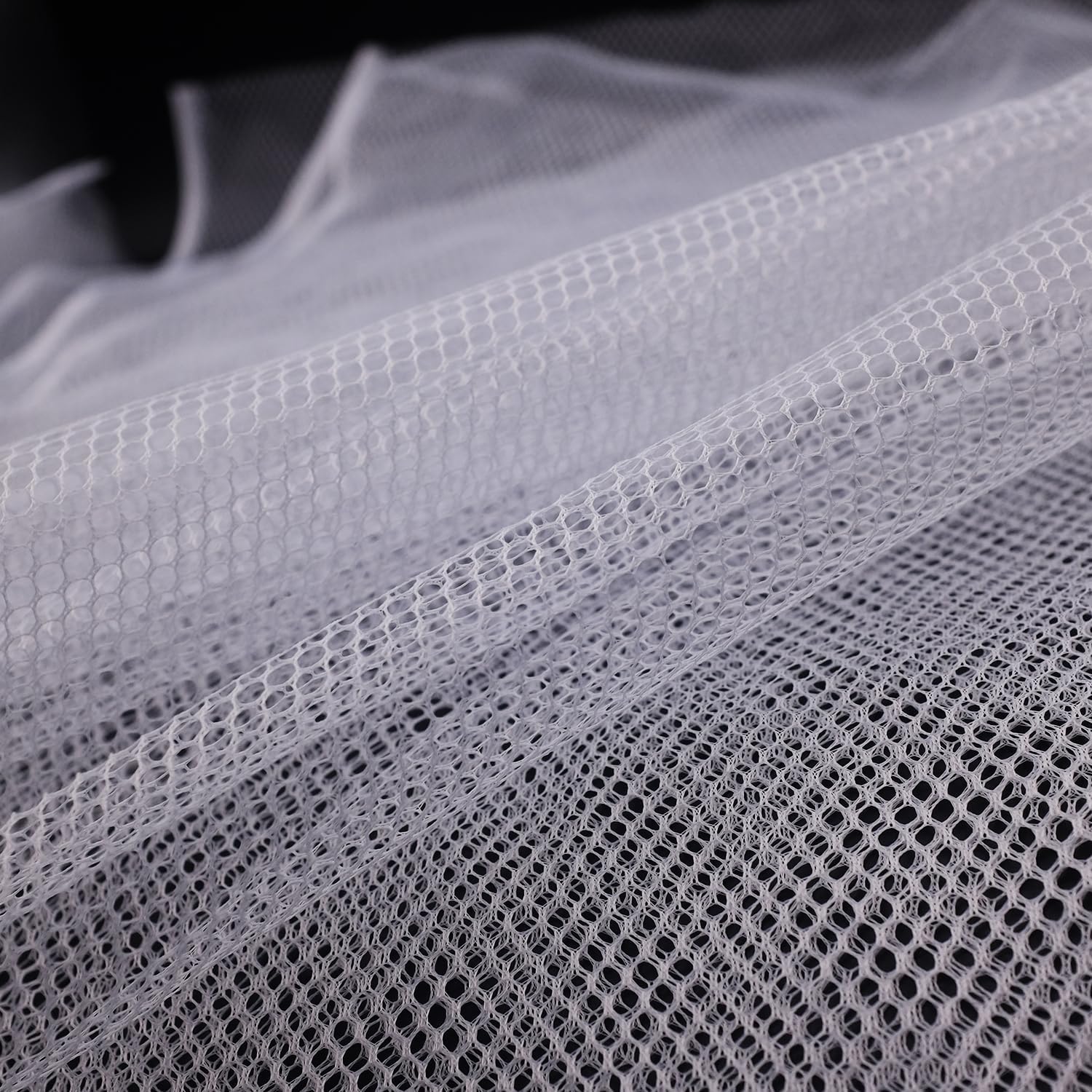 62 X 59 Inch White Mesh Fabric Slightly Stretchy for Sewing Projects, Shopping Bag, Backpack Pocket and Straps and Netting Clothes - Image 4