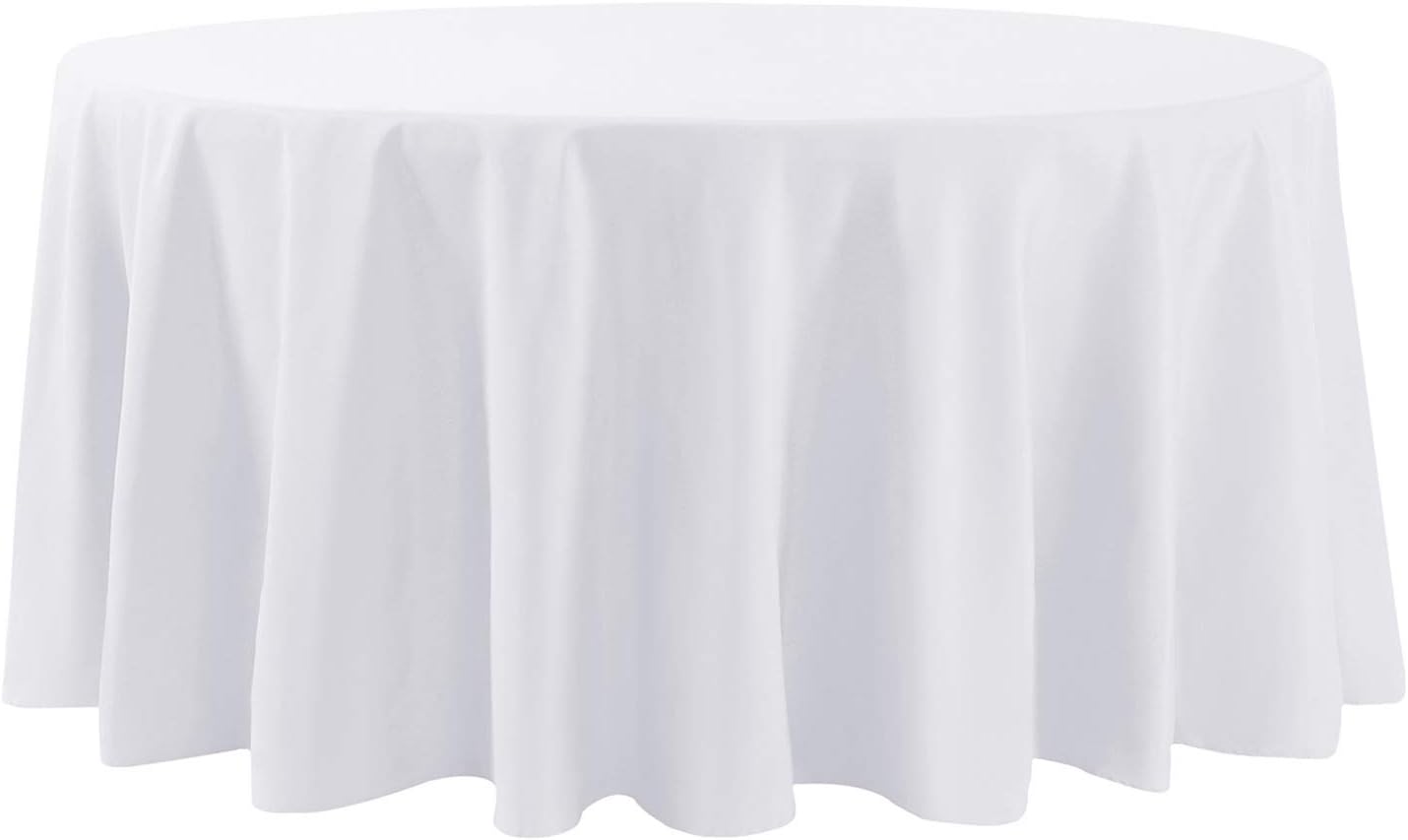 Alternative view of Cupuamon 120 inch Round Tablecloth Washable Polyester Table Cloth Decorative Table Cover for Wedding Party Dining Banquet (120 inch,White)