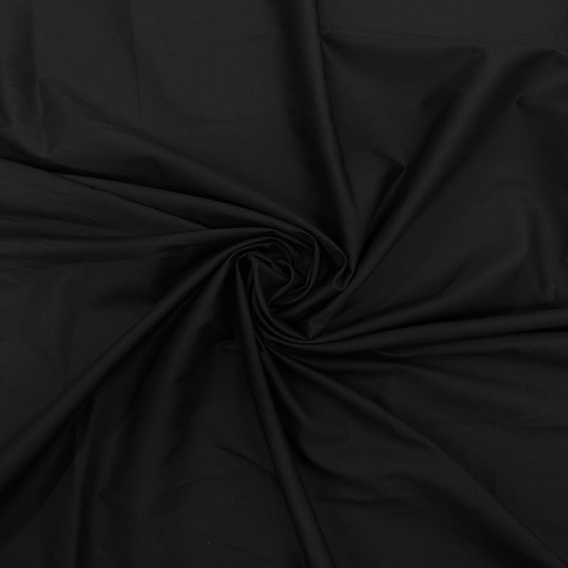 Ice Fabrics Cotton Polyester Broadcloth Fabric by The Yard - 60" Wide Soft & Breathable Broadcloth Fabric for Sewing - Perfect for Apparel, Bedding, Curtains and More - Black - 2 Yards