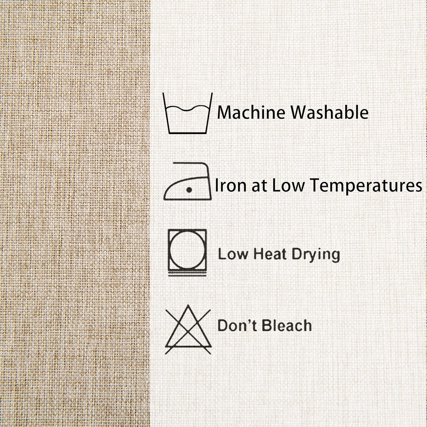 Hiasan Faux Linen Rectangle Tablecloth - Wrinkle and Stain Resistant Washable Table Cloth for Kitchen Dining Room Holiday Table Cover for Party Dinner, Beige, 54 x 80 Inch - Image 4