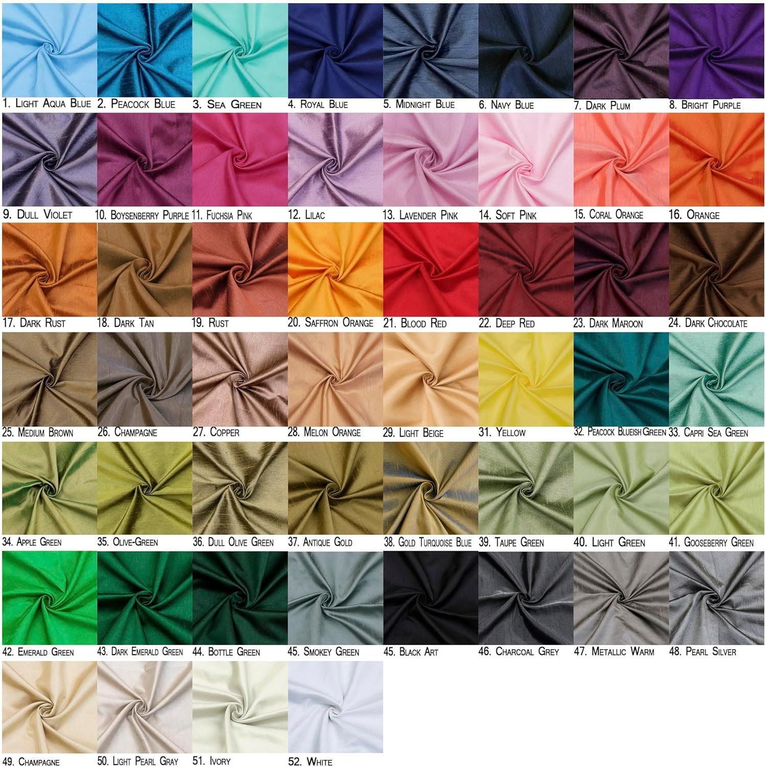 Fabric Mart Direct Peacock Blue Art Silk Fabric by The Yard, 1 Yard 42 inches Width Slubeed Faux Silk Solid Color Blue Wholesale Upholstery Fabric for Curtains Bridal Dress Drapes - Image 6