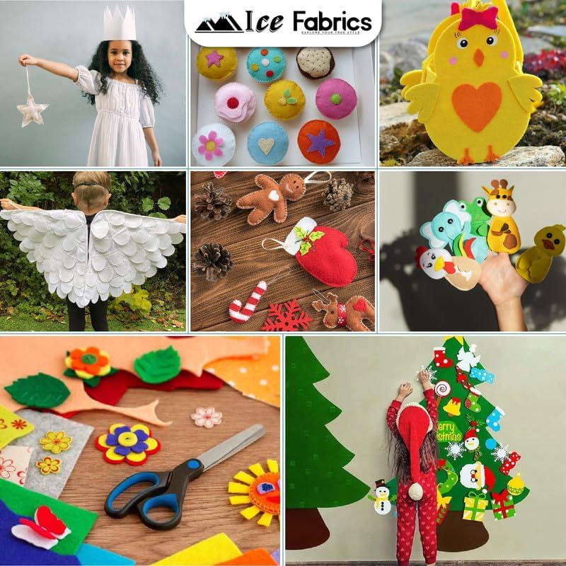 Ice Fabrics Craft Felt Fabric by The Yard - 72" Wide & 1.6mm Thick Acrylic Felt - Soft and Durable Charcoal Fabric for DIY Arts & Crafts, Decorations and More - Half Yard Charcoal - Image 4